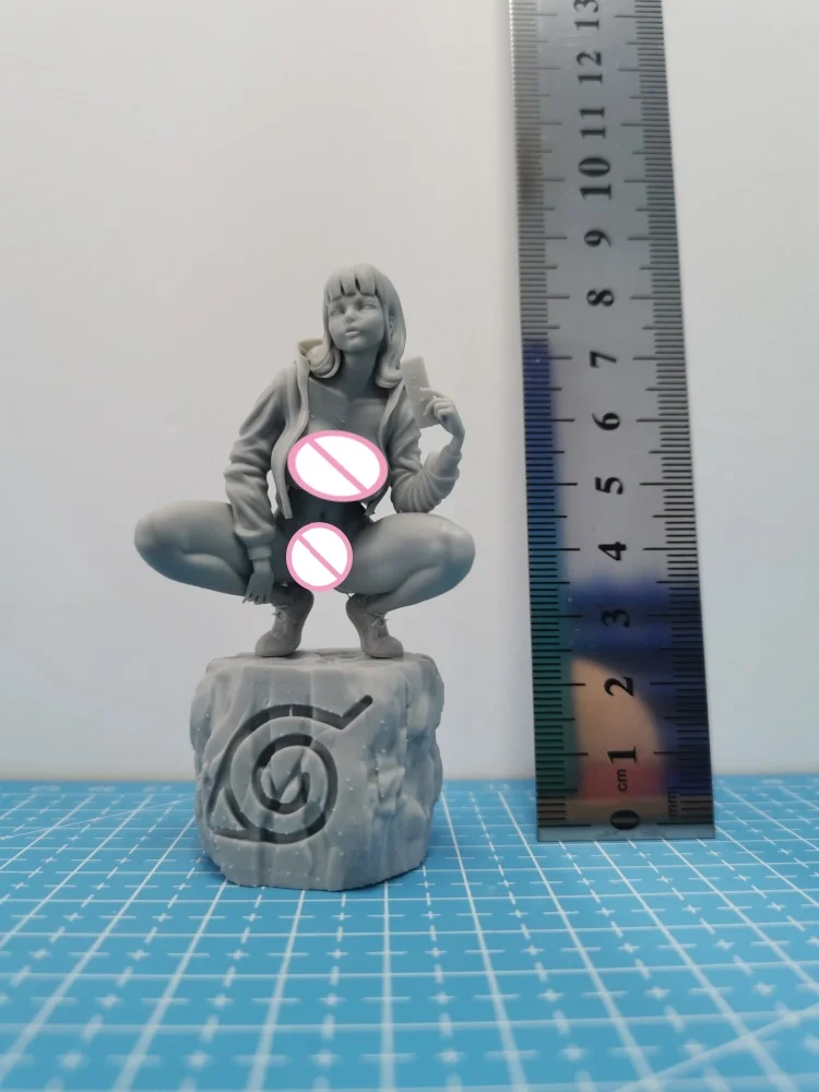 Figurine squat en résine à l'échelle 1/24, version Hinata Hyuga Nsfw, Kit de modèle à assembler, jouet d'impression 3D non assemblé et non peint