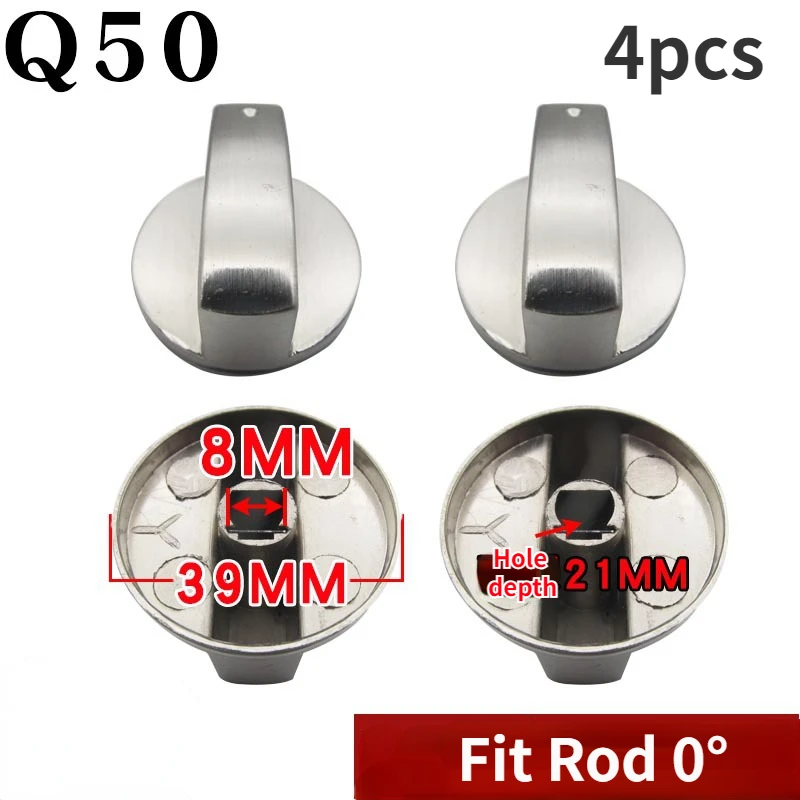 4pcs High quality Alloy Gas Stove Rotary Switches Knobs Set Kitchen Burner Oven Parts Handles Replace Button Cooker Stove 6/8mm