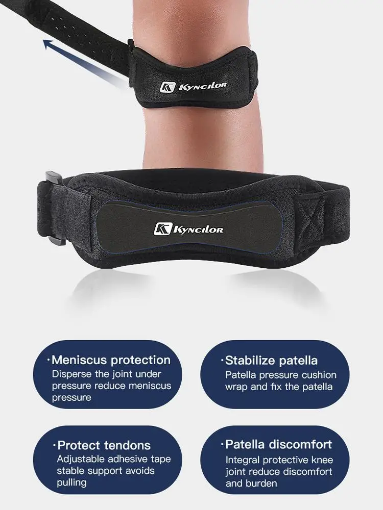 AliExpress Patella Kneecap Band Adjustable Silica Gel Knee Tendon Strap Protector Knee Pad Running Sports Cycling Gym Knee Support