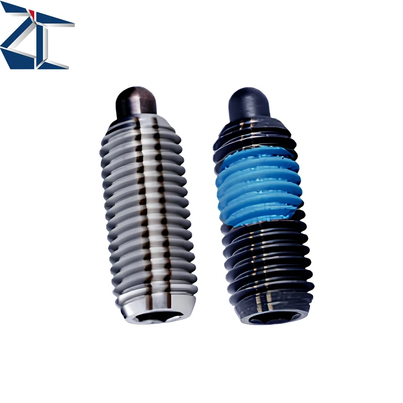 ZCPHL Carbon Steel SUS 304 Short Type Spring Plunger With Blue Threadlocker Loosening Prevention Treatment