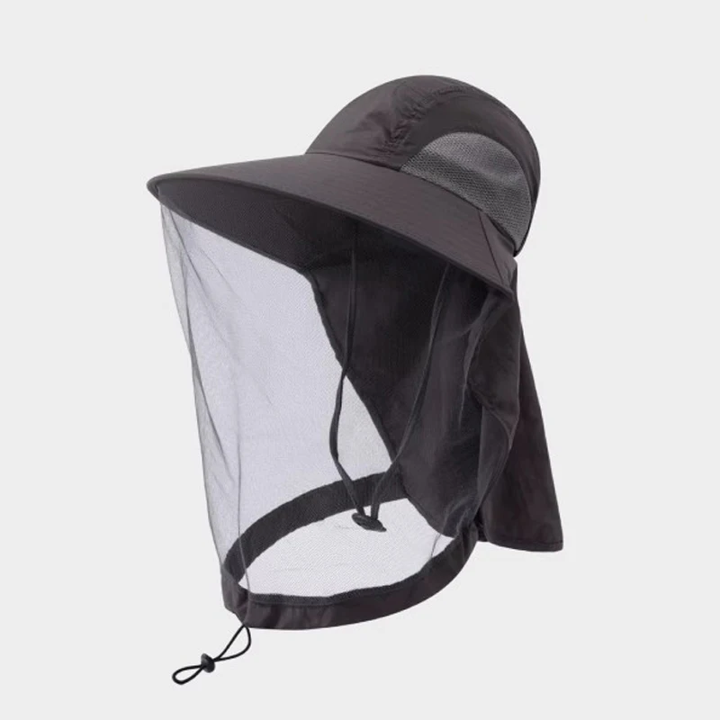 Outdoor Sun Hat with Integrated Neck And Face Protection Breathable Mesh Fabric Mosquito Repellent Feature for Sun Protec