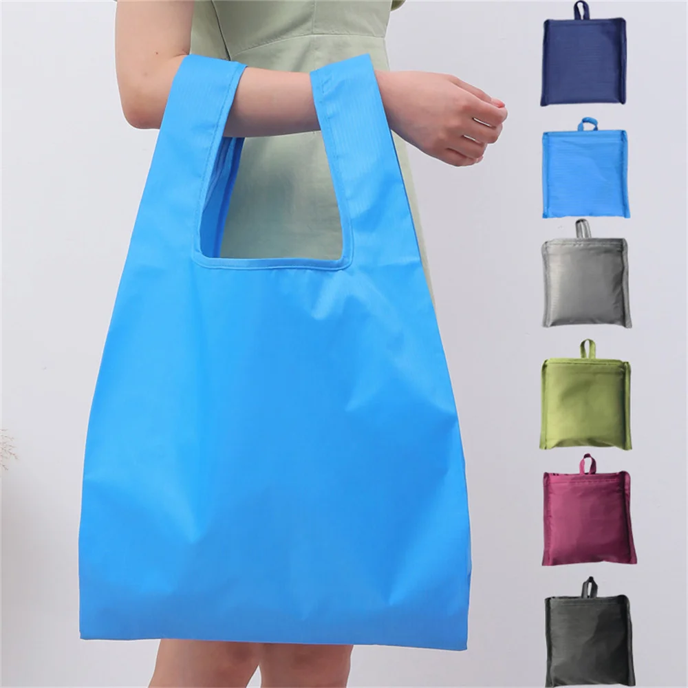 Foldable Shopping Bag Reusable Eco Bags For Vegetables Grocery Package Women\'s Shopper Bag Large Handbags Tote Bags Pocket Pouch