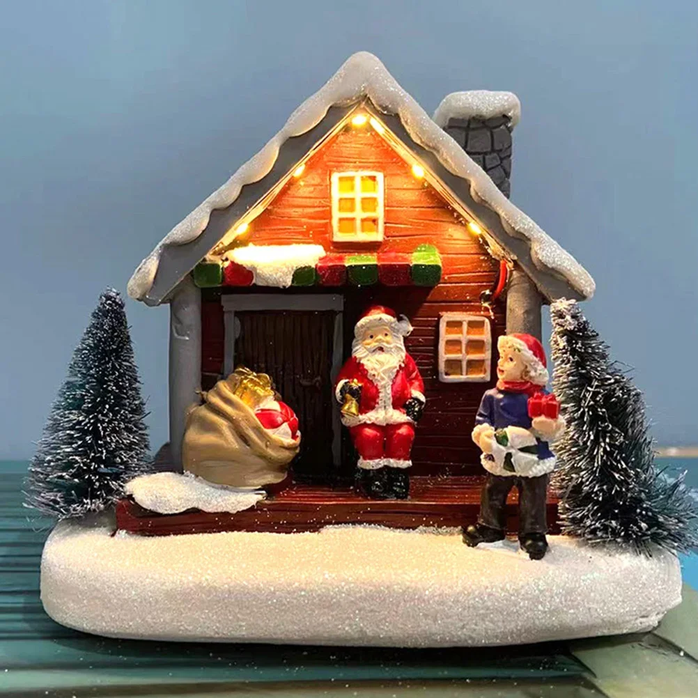 Snow House Decoration Decorative Mini Xmas Party Decors Ornament Desktop Christmas Shaped