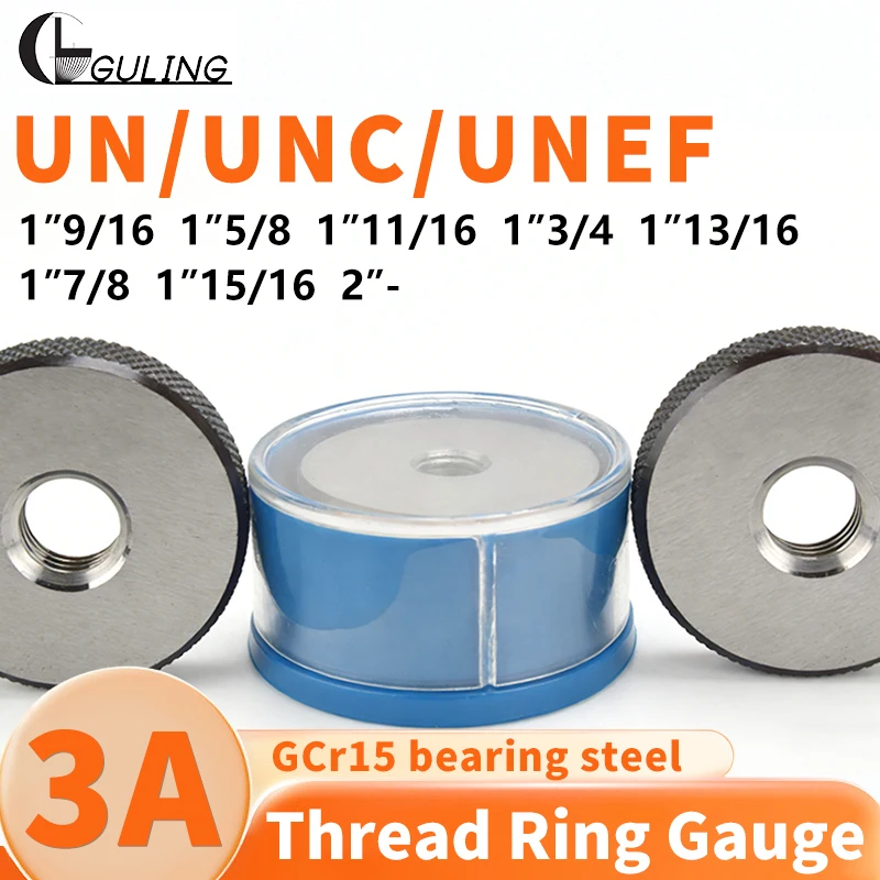 1SET(1*GO+1*NOGO)3A1''9/16 1''5/8 1''11/16 1''3/4 1''13/16 1''7/8 1''15/16 2'-UN/UNC/UNEF America Standard Fine Thread RingGauge