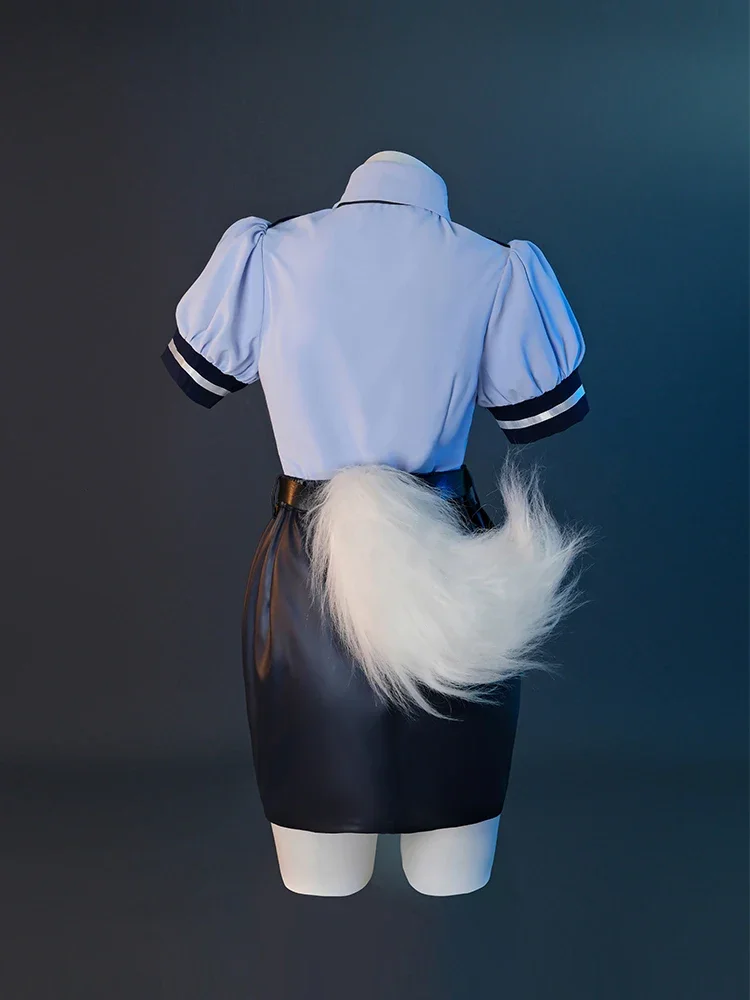 Fanny In A Different World From Zero Rem Girl Canine Female Police Officer Uniform Blue Women Carnival Cosplay Costume