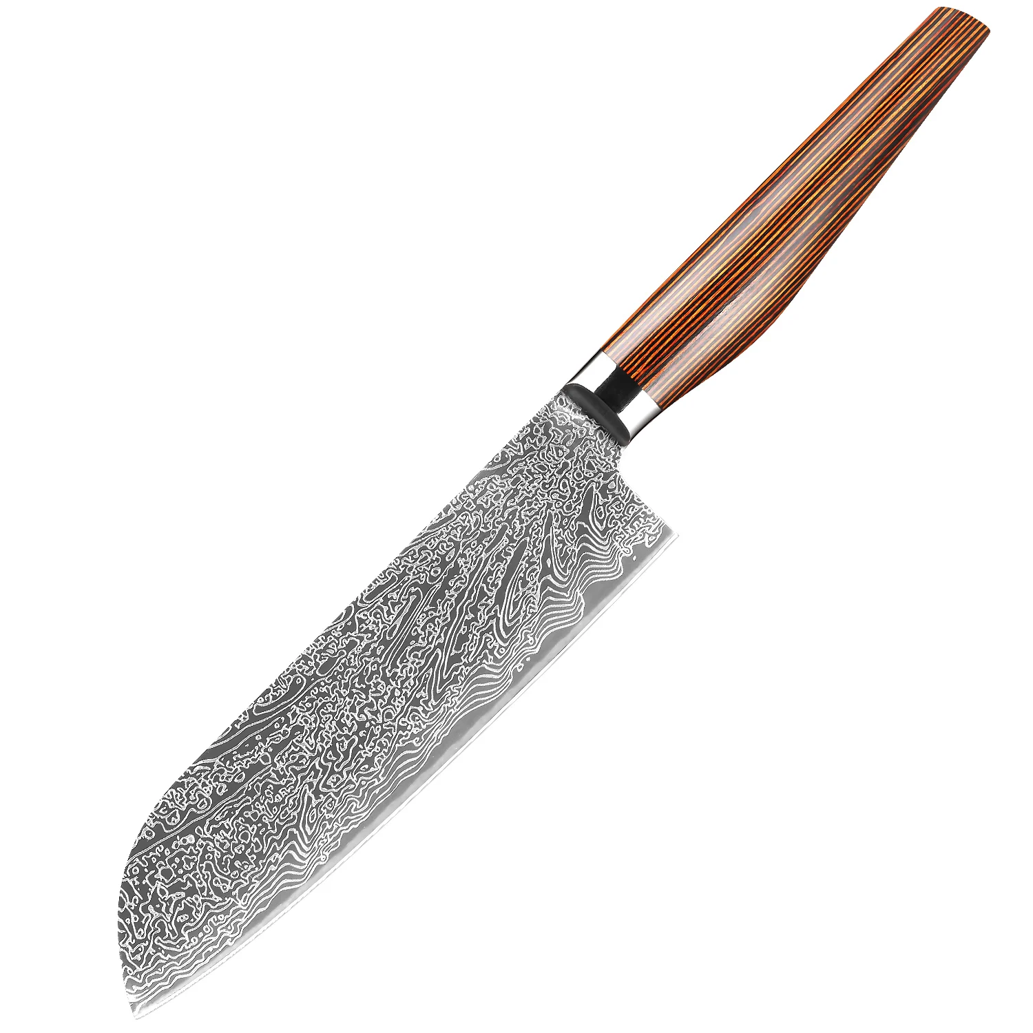 

Japanese Santoku Knife 7 Inch Ultra-sharp Kitchen Knife Damascus Laser Pattern Blade Slicing Knife For cutting meat vegetables
