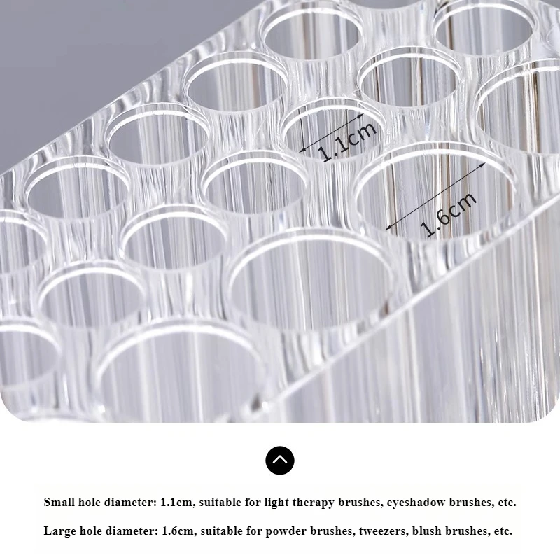 Acrylic 26 Holes Acrylic Makeup Brush Holder Organizer Eyeliner Eyebrow Pencil Makeup Brush Drying Box Makeup Tool Storage Shelf