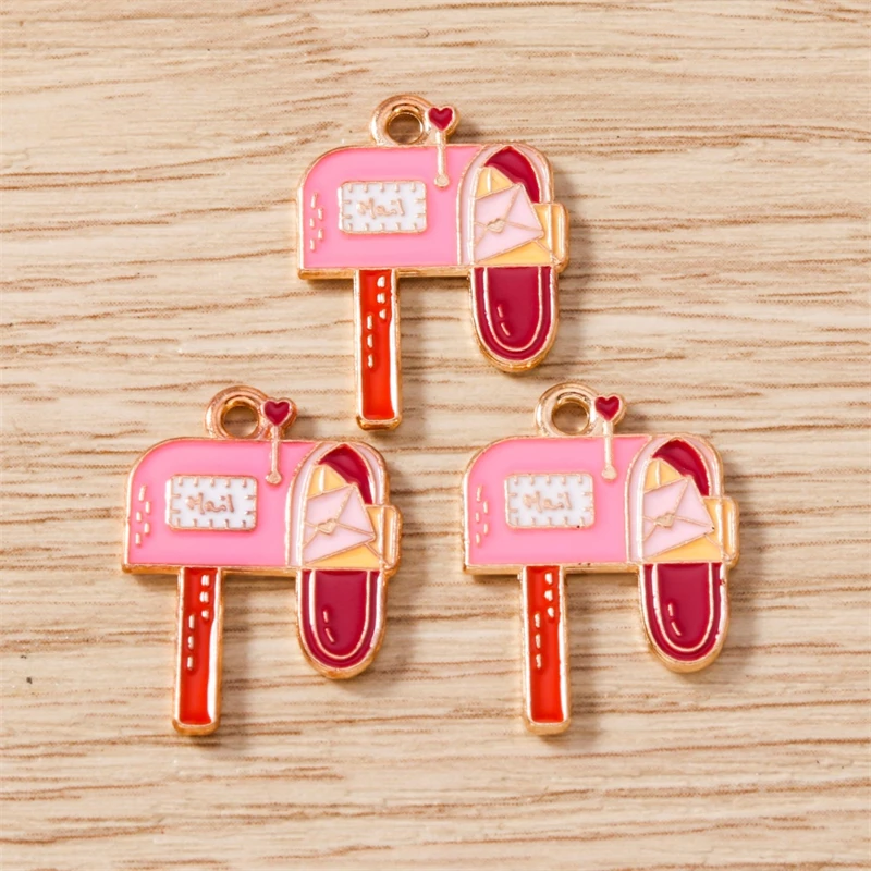 10 Stück süße Mix Valentinstag Charms Emaille Liebe Herz Brief Charms Anhänger passen Halsketten Ohrringe DIY Handwerk Schmuckherstellung – Detail 22