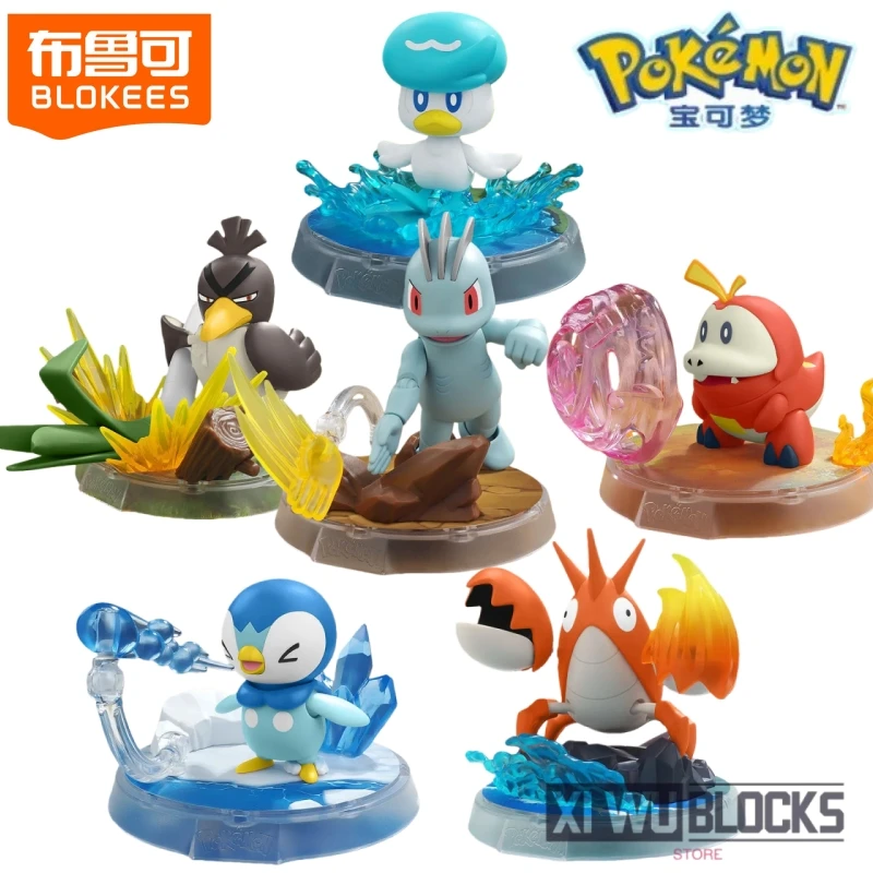

BLOKEES строительный блок кукла аниме Покемон сращивание модель Quaxly Fuecoco Пикачу украшения подвижная развивающая игрушка в подарок