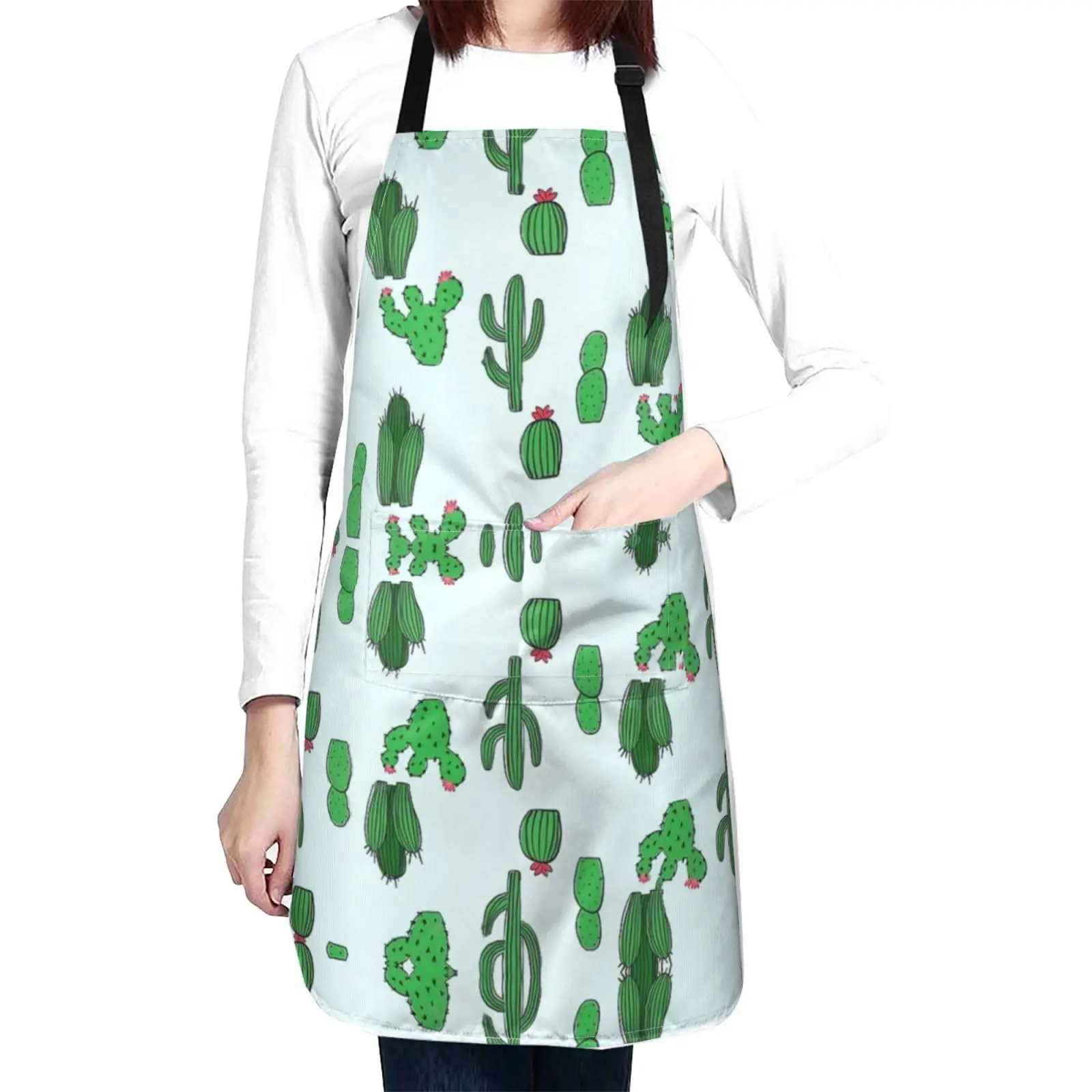 

Succulent Plants Aprons Cactus Aprons with Pockets and Adjustable Cute Apron for Gardening Cooking Kitchen