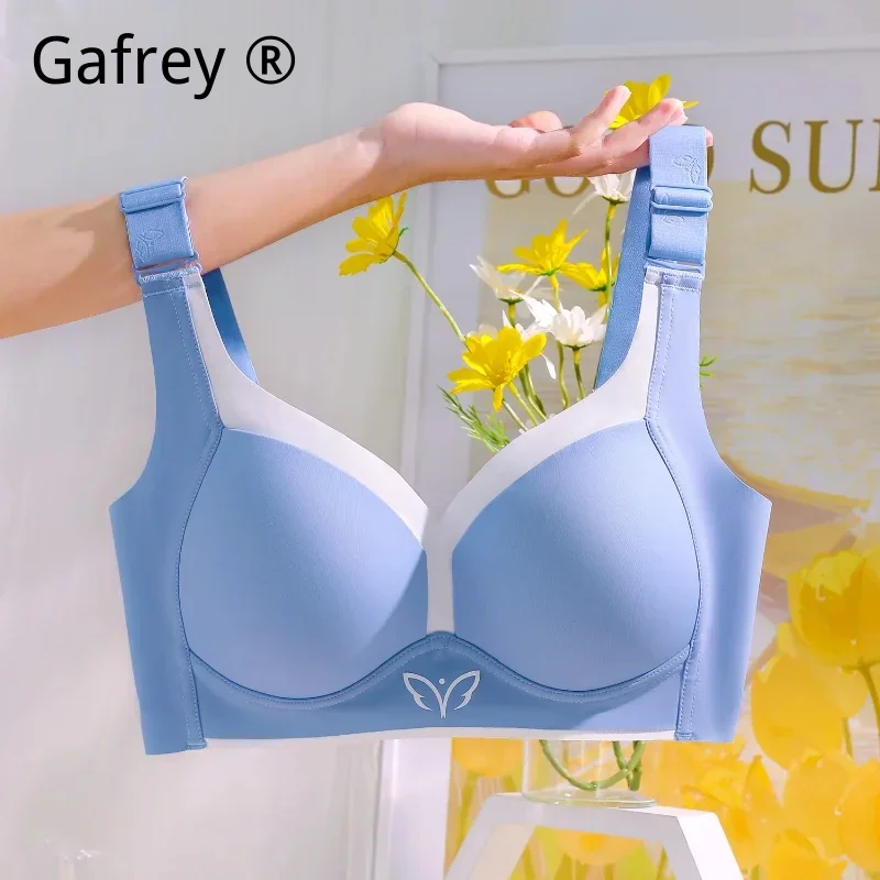 Gafrey Seamless Bras for Women Plus Size Wireless  Brassiere Lightly Lined Full Coverage Bra C D E Cup Sexy Bra Basic Femme