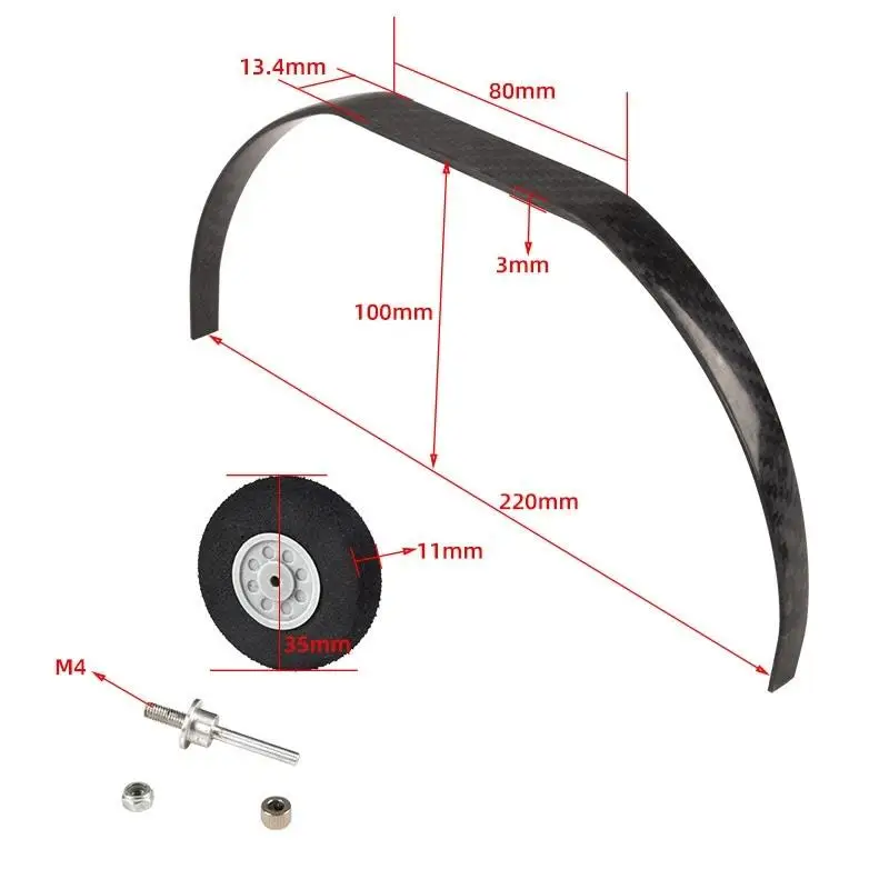 1 jeu de fibres de carbone 300 #   Kit de roues de train d'atterrissage 20E 80E 70E 75E 30E, pièces de bricolage pour avion RC