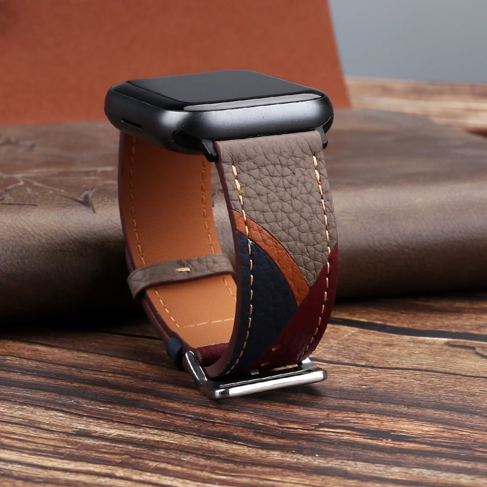 Genuine Leather Strap for Apple Watch Band 9 8 7 6 5 4 3 2 1 SE Bracelet Apple Watch Ultra 49 45 44 42 41 40 38mm for iWatch