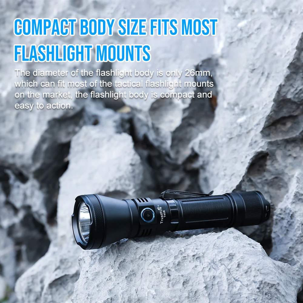 Trustfire T40R Army Tactical Led Flashlights 1800 Lumens 550 Meters Beam Rechargeable Lamp IP68 Military Torch with USB Charging