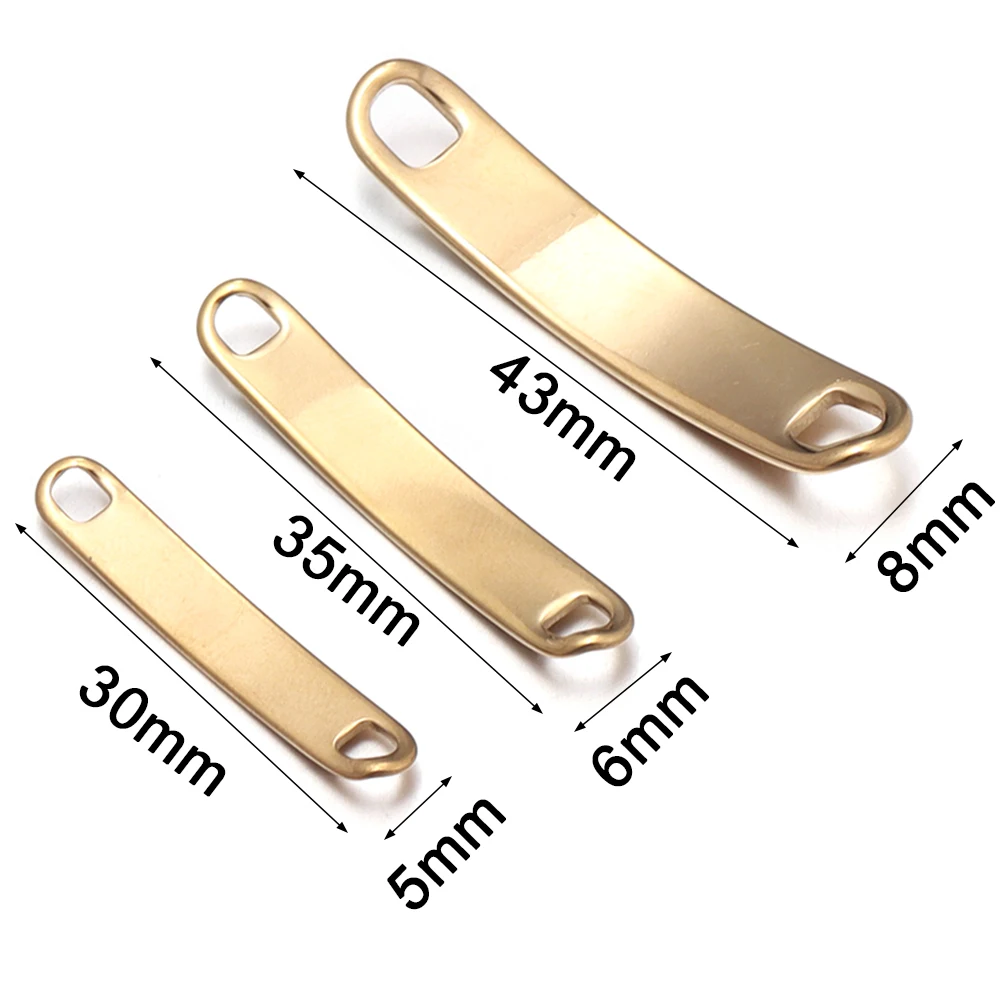 5/10pcs Blank Bar Connector Silver Gold Color Stainless Steel DIY Bracelet Necklaces Jewelry Makings Tag Findings