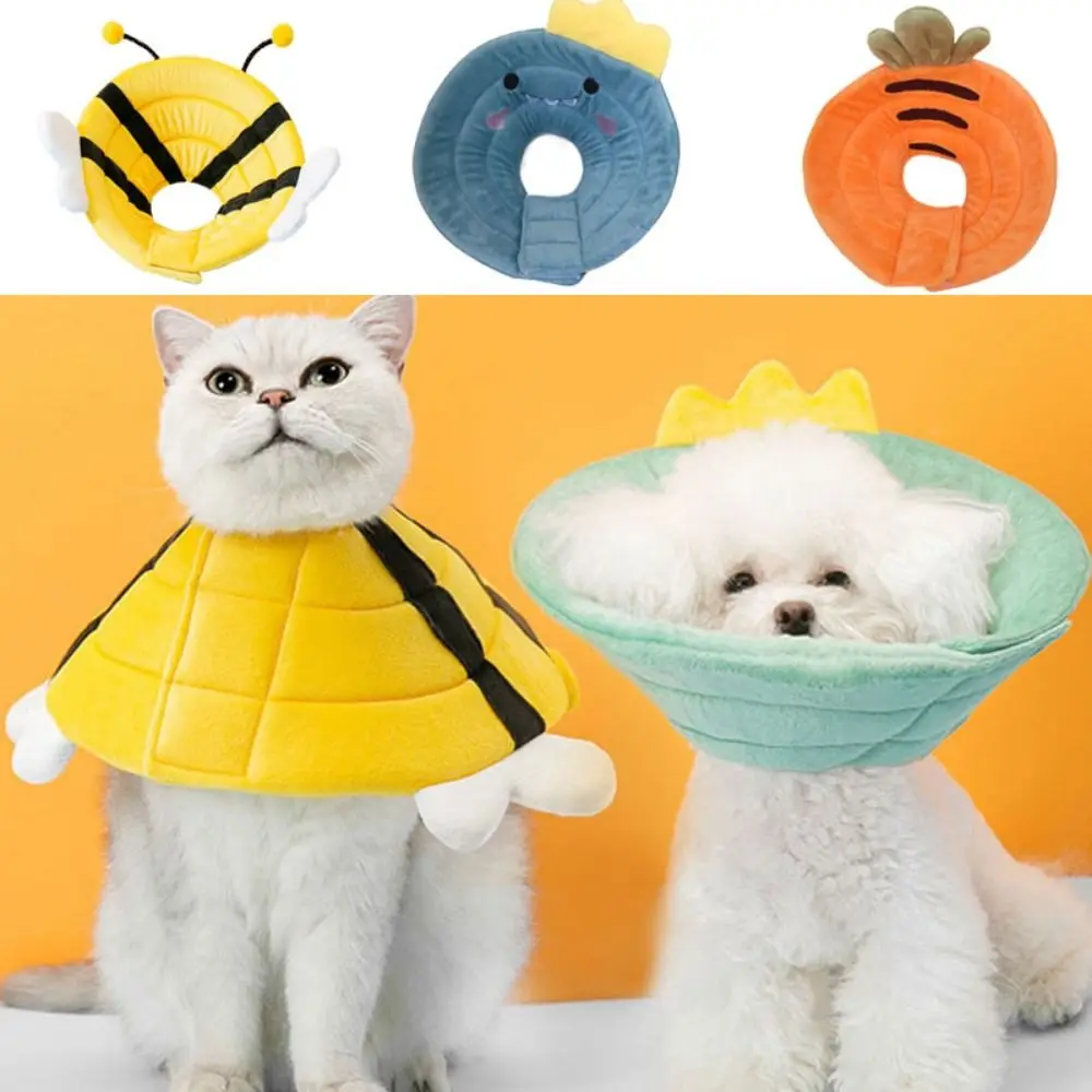 Soft Bee Shape Cat Recovery Collar Adjustable Anti-licking Dog Elizabeth Circle Dinosaur/Bee/Carrot Shape Anti-biting