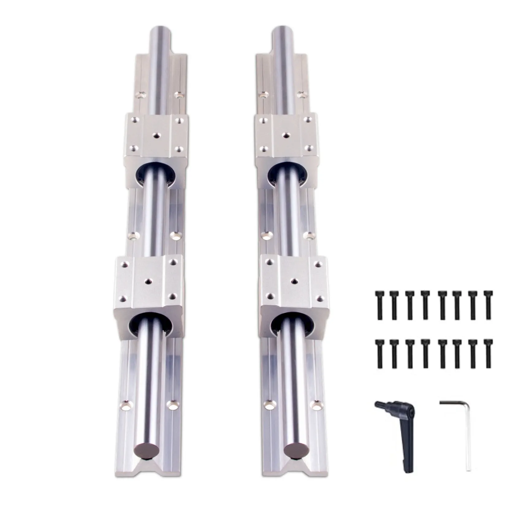 2Pcs SBR25 Linear Rail Guide 400 500 600 800 1000 1200 1500mm + 4pcs SBR25UU Linear Bearing Block Linear Rail Set CNC Part