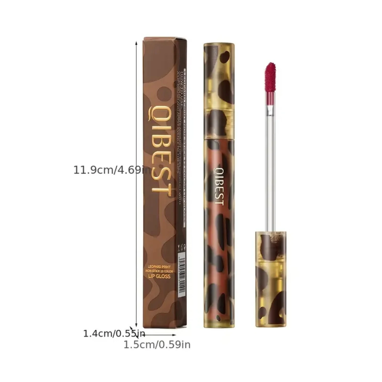 Velvet Leopard Print Lip Glaze ง่ายต่อการสี Non Stick Cup ไม่จางหายลิปสติก Long Lasting Waterproof Lip Gloss