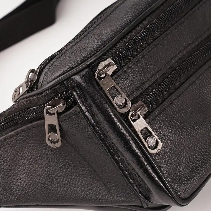 Herren-Gürteltasche aus PU-Leder, Hüfttasche, Kunstleder-Bauchtasche, modische, luxuriöse kleine Umhängetasche für Männer – Detail 14