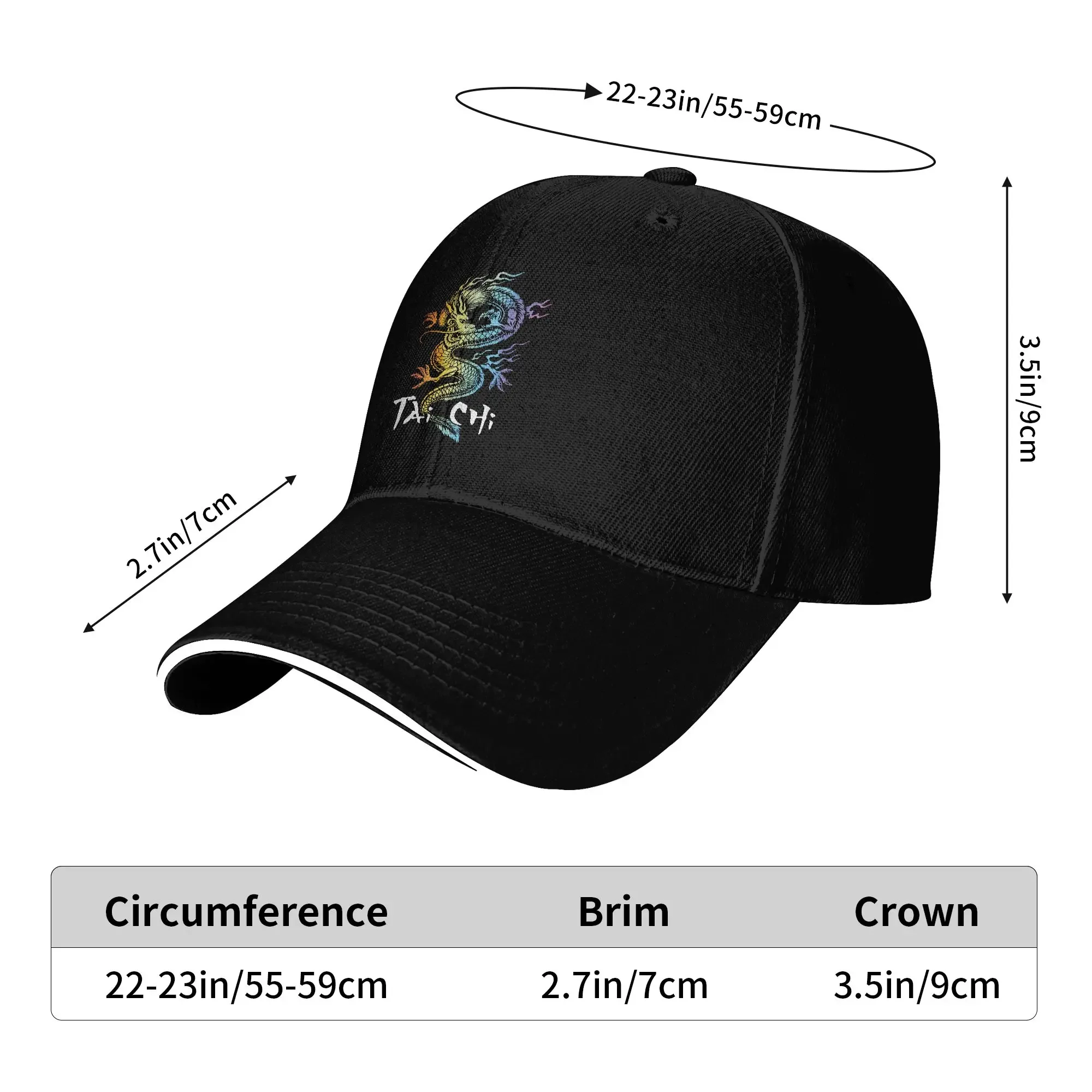 New Tai Chi - Spiritual Wellness Meditation Qi Gong Baseball Cap  Casual Hip Hop Hats For Unisex Tennis Skate Sun Baseball Caps
