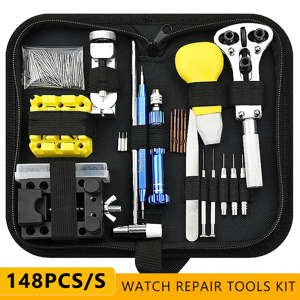 

148pcs Watch Repair Tools Kit Opener Assembly Back Case Pressing Maintenance Maker Repair Parts Battery Replacement Accessory