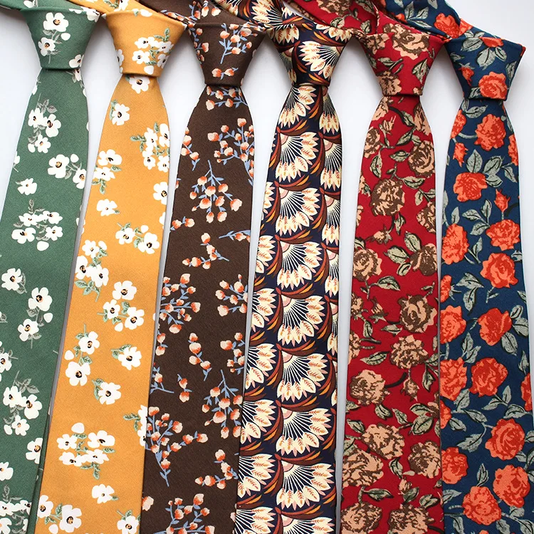 

Linbaiway 7cm Neck Tie for Mens Formal Wear Floral Printed Neckties Gentlemen Groom Wedding Party Gravatas Slim Neck Ties