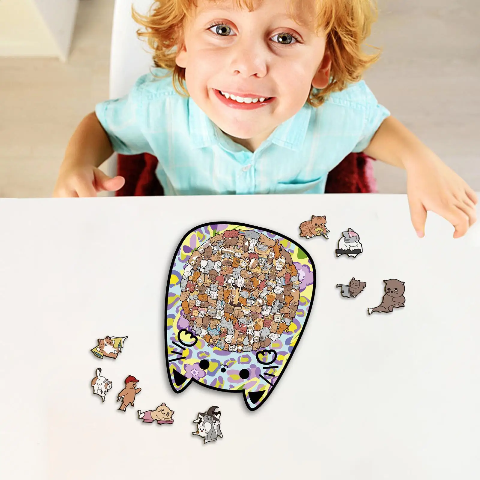 

Cat Lovers Puzzle 135 Piece Animal Shape Jigsaw Toy Cute Interesting Cat Wooden Puzzle For Adults Kids Birthday Holiday