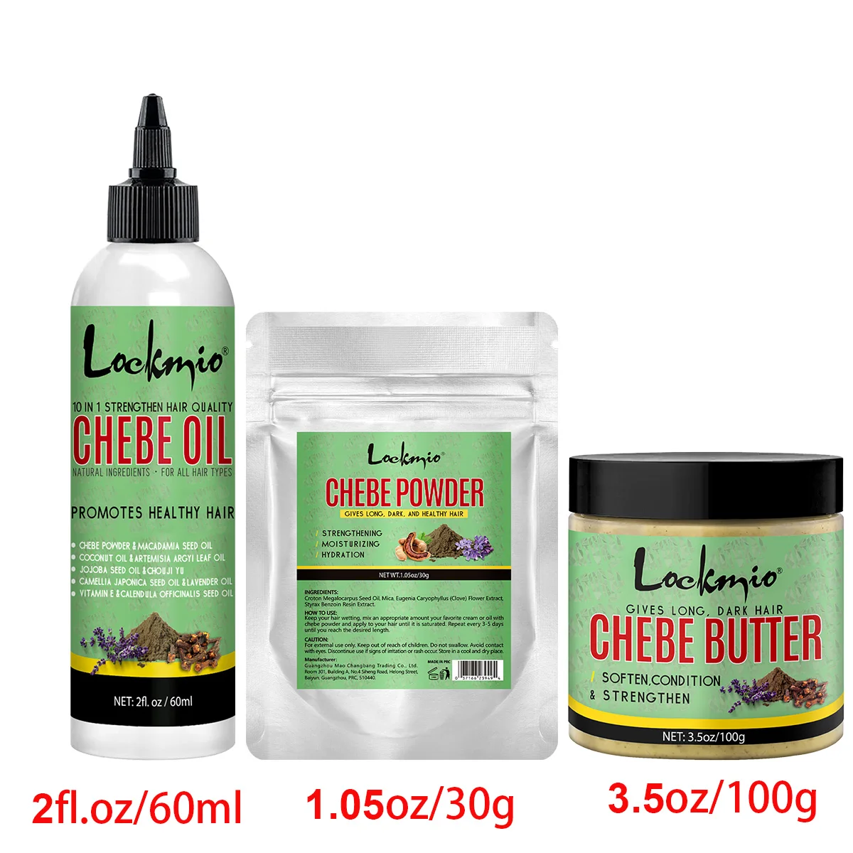 

LOCKMIO Naturale Chebe Hair Growth Kit Moisturizing and Nourishing Anti-loss Oil Hair Care Products for Promote Healthy Regrowth