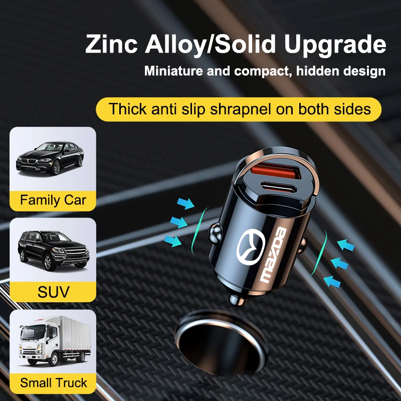 Car Interior Charger USB Type-C Fast Charging Power Adapter For Mazda 6 2 3 CX50 CX60 BT-50 CX5 CX30 MX-5 CX3 CX8 Atenza CX80 view 2