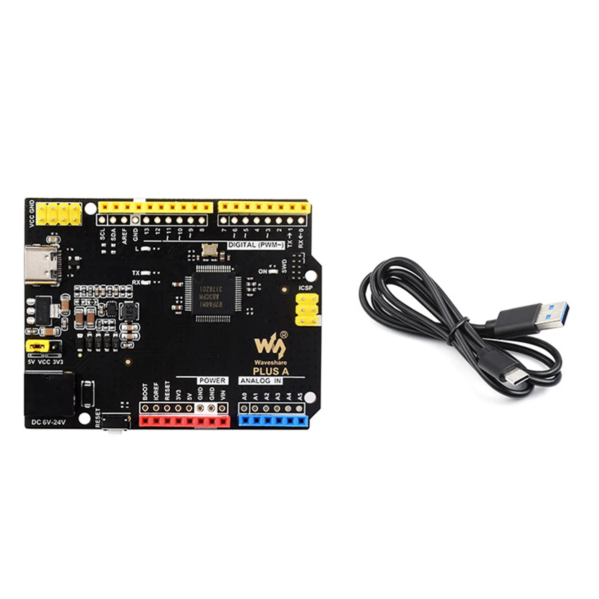 Waveshare R4 Plus Development Board R7FA4M1AB3CFM R7FA4 Plus a Compatible with for Arduino UNO R4 Minima R7FA4 Plus