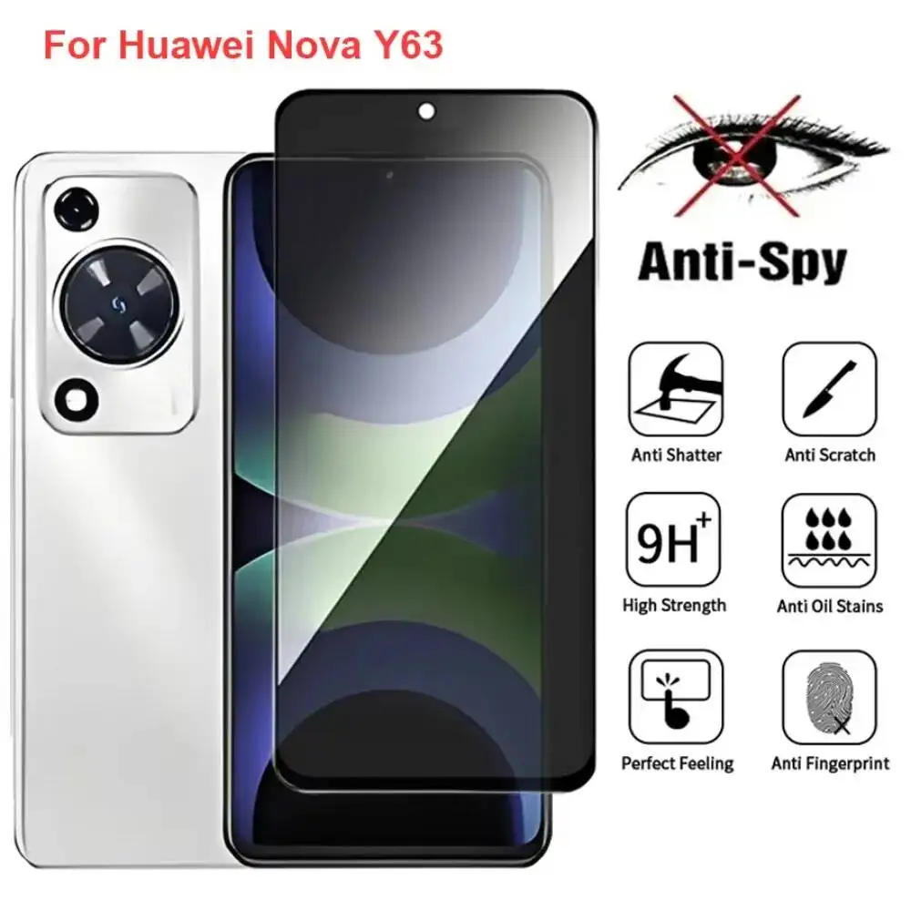 

Nova Y63 GFY-LX1 Anti Spy Privacy Tempered Glass Screen Protector Compatible For Huawei Novay63 Phone Film