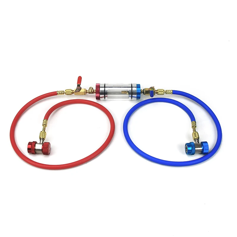 Analisador automotivo do óleo refrigerante do condicionamento do ar, compressor do sistema do carro A/C, ferramenta do teste do filtro, verificador do óleo do aircon