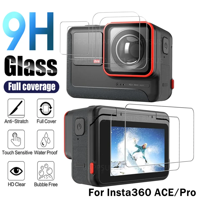 1-3Pack 9H Camera Lens Tempered Glass Film HD Screen Protector Protective Film For Insta360 Ace Pro Insta 360 AcePro Accessories