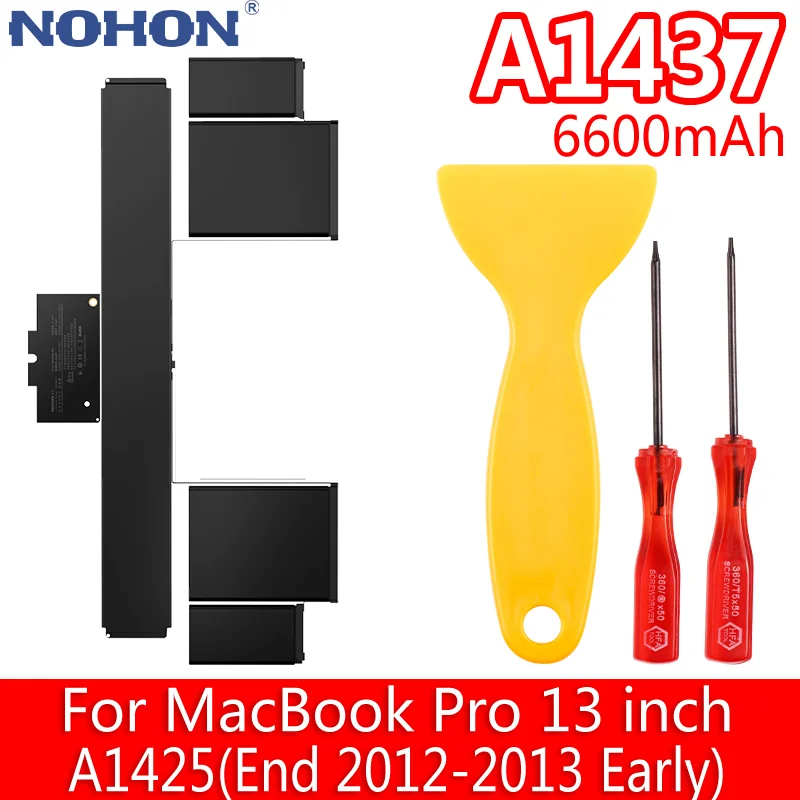 

NOHON Laptop Battery A1437 For Macbook Pro 13” inch A1425 End 2012-2013 Early MD212 MD231 A1425 MD101 ME662 Notebook Battery