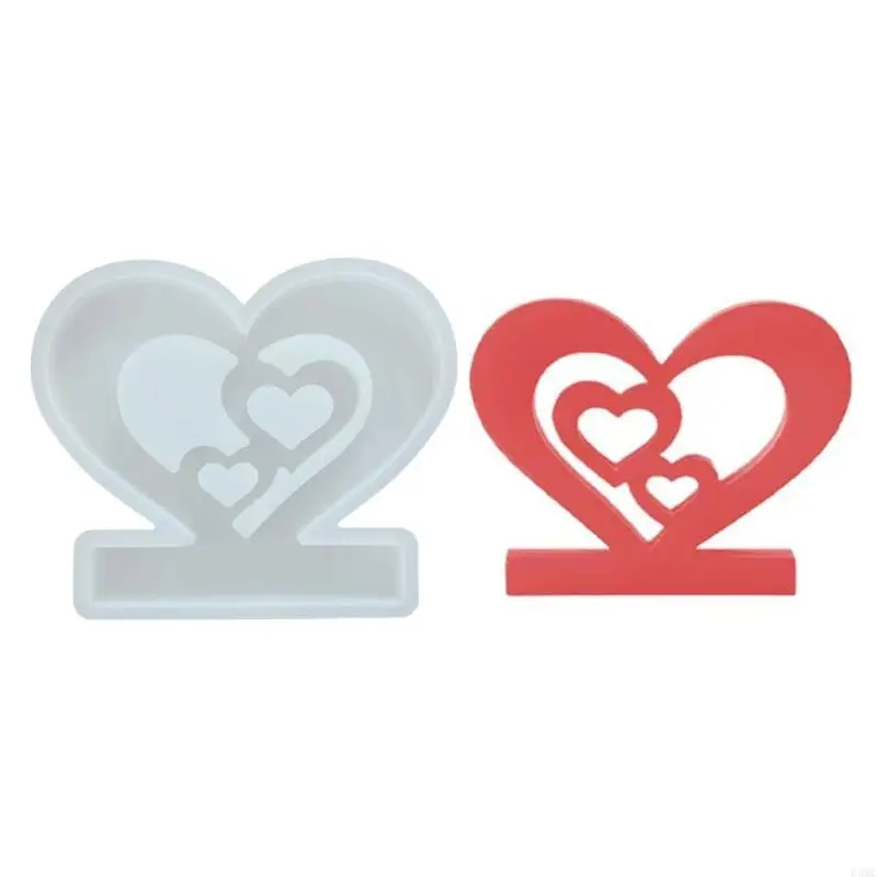 

R3MC Heart Shaped Hollow Silicone Mold For DIY Crafts Holder Home Decoration