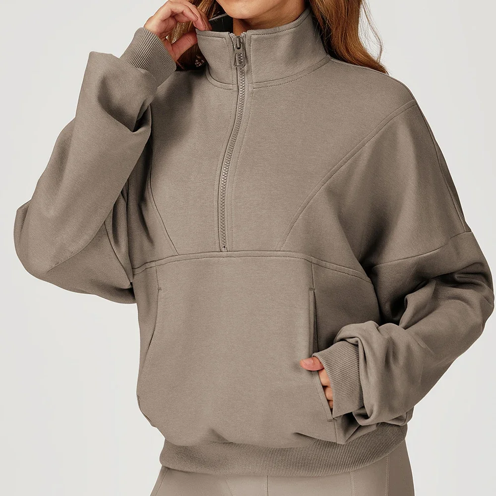 

Zipper Jacket Women Yoga T-shirts Hoodie Windproof Warm Sports Top Long Sleeve Running Shirts Sexy Quick Dry Fitness Gym Wear