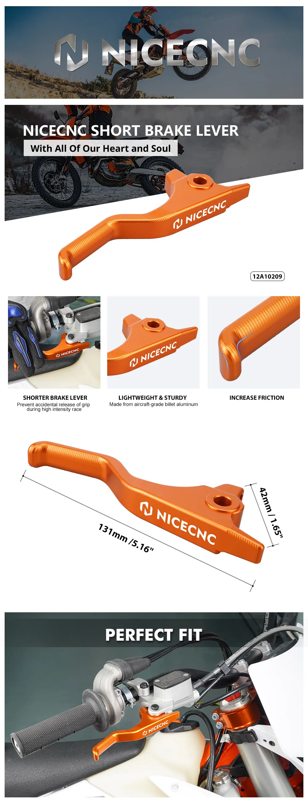 Für KTM EXC 300 2014-2024 SX 125 250 EXCF 350 SXF 450 XC XCF XCW Sherco SE 250R Fabrik CNC Kurzbremshebel Kupplungshebel-Kit – Detail 1
