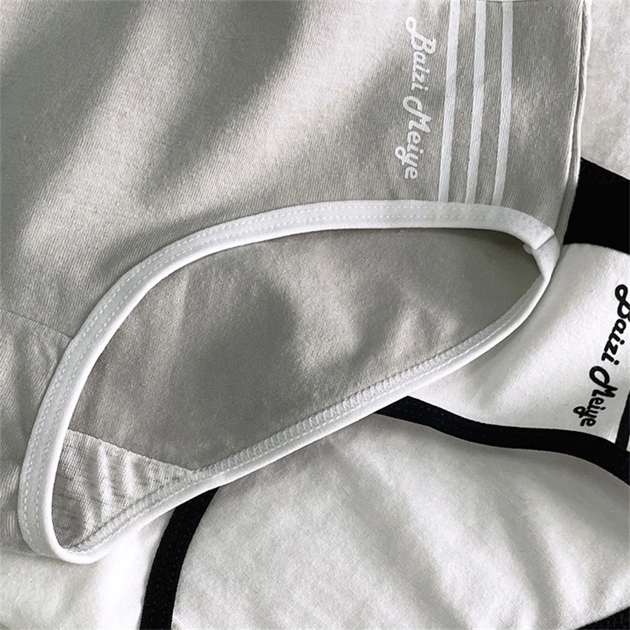 3 قطع النساء ملخصات القطن المنشعب منتصف الخصر مثير إلكتروني سراويل اليابانية الرياضية نمط الفتيات تنفس الملابس الداخلية ملابس داخلية بسيطة