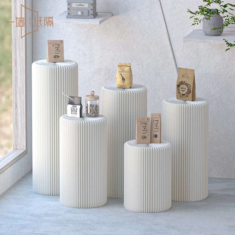 للطي ورقة أسطواني عرض موقف نافذة عرض موقف عرض موقف عرض موقف زخرفة طاولة ناكاجيما المستديرة