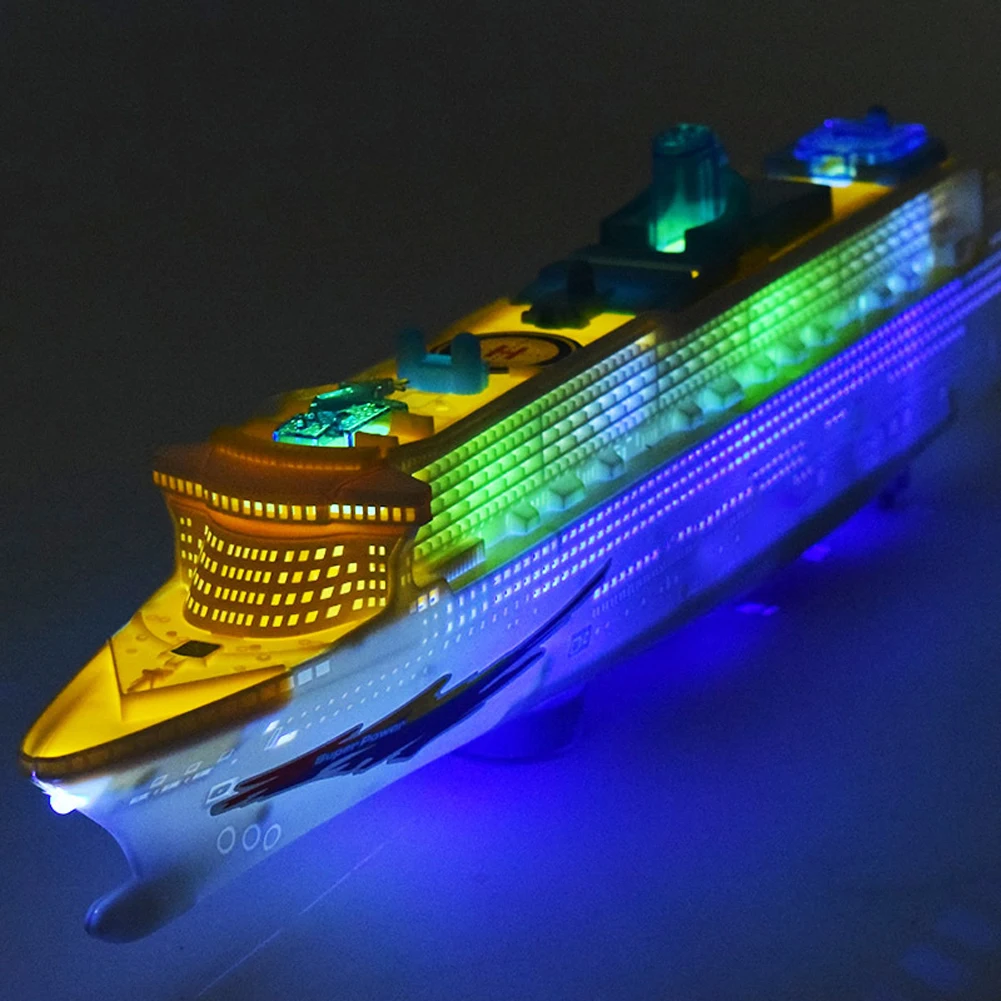 49CM Ship Plane Toy Model Electric Universal Ocean Liner Ship with Sound Music Cruises Boat Toy For Children Automatic Steering