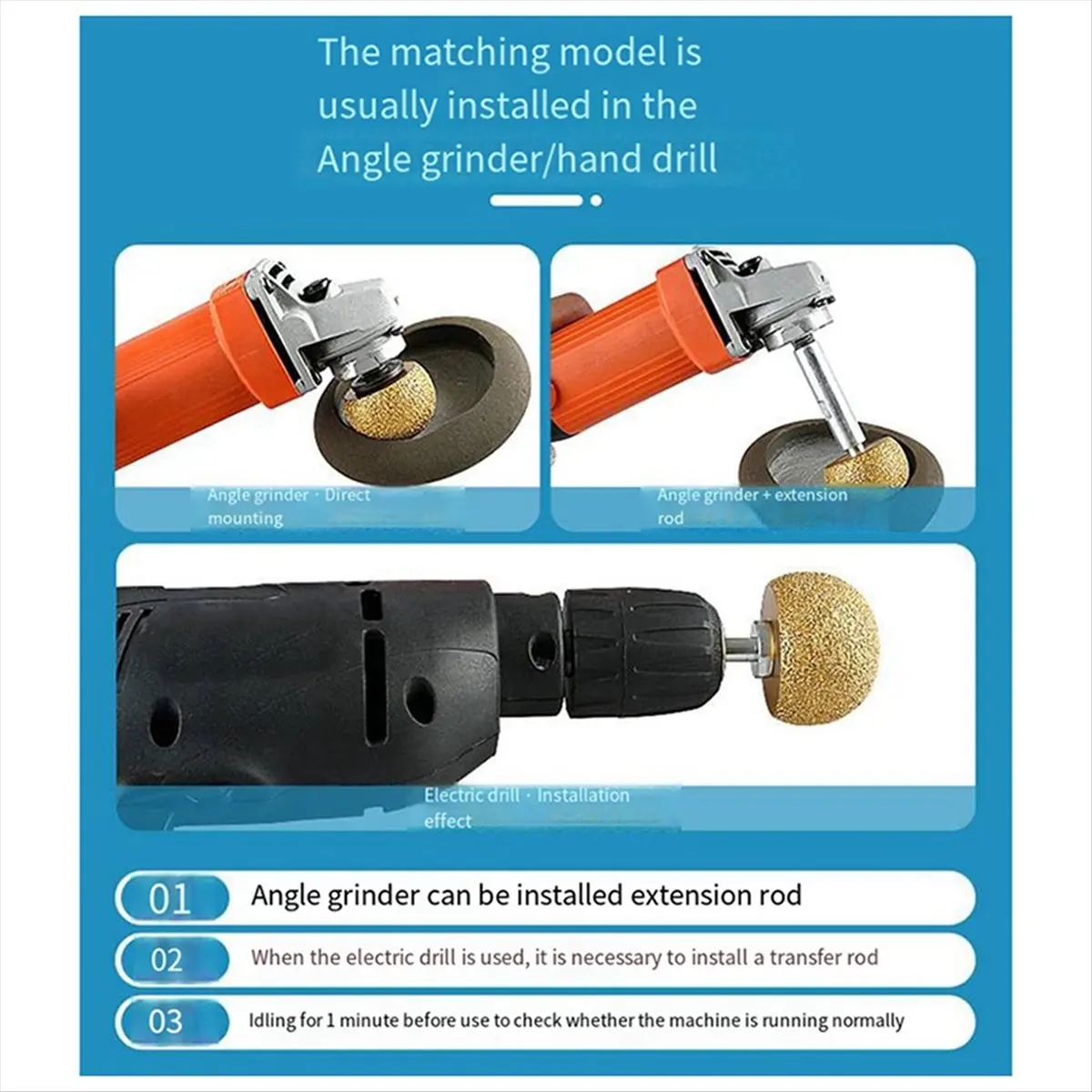 SALE AA63 Brazing Mushroom Polishing Cone Pebble Cobblestone Marble Abrasive Tools Inner Circle Flower Pot Arc Grind 40mm