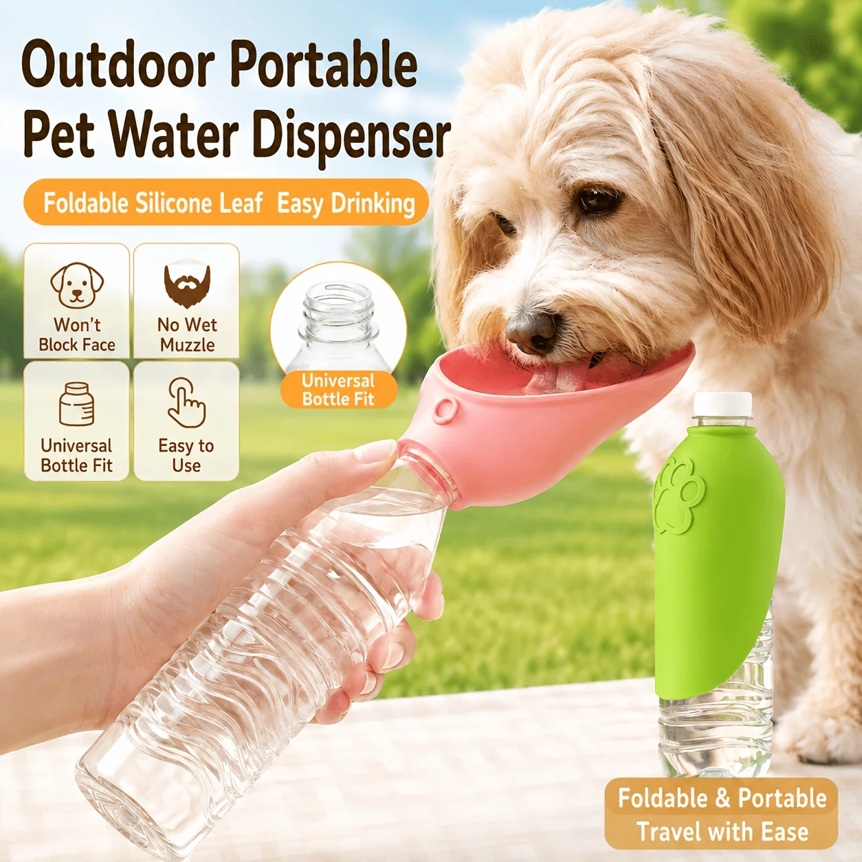 Portable Outdoor Water Cup Dog Travel Drinking Dispenser Walking Camping Hiking Practical Daily Accessory Puppy Dog Outside Trip