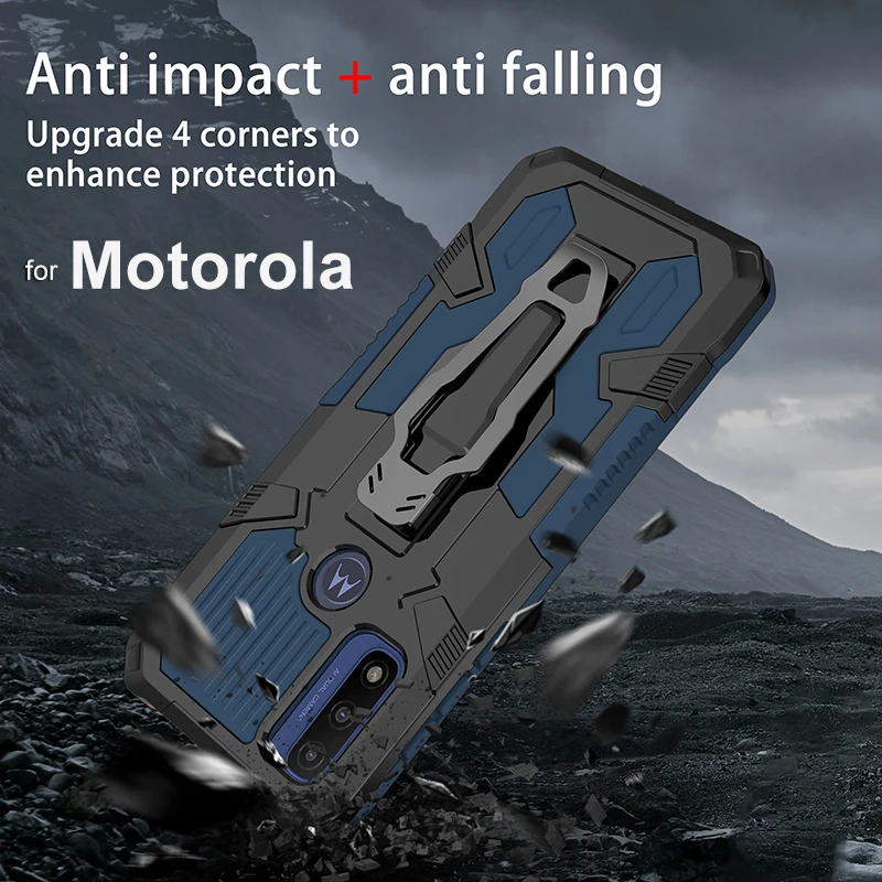 Phone Cover with Magnetic Clip for Moto G9 G8 Power Plus Play Anti Fall Shockproof  Case for Motorola G Pure Power Stylus 2022