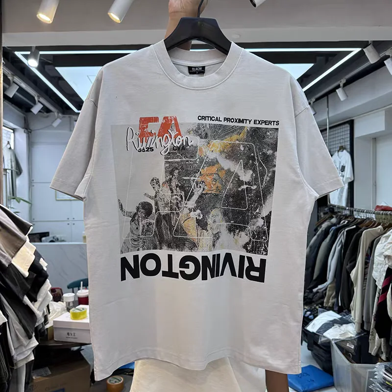 Abstract pattern printing of high street letter slogans RRR123 T Shirt Men Women RRR-123 T-shirt Top Tees