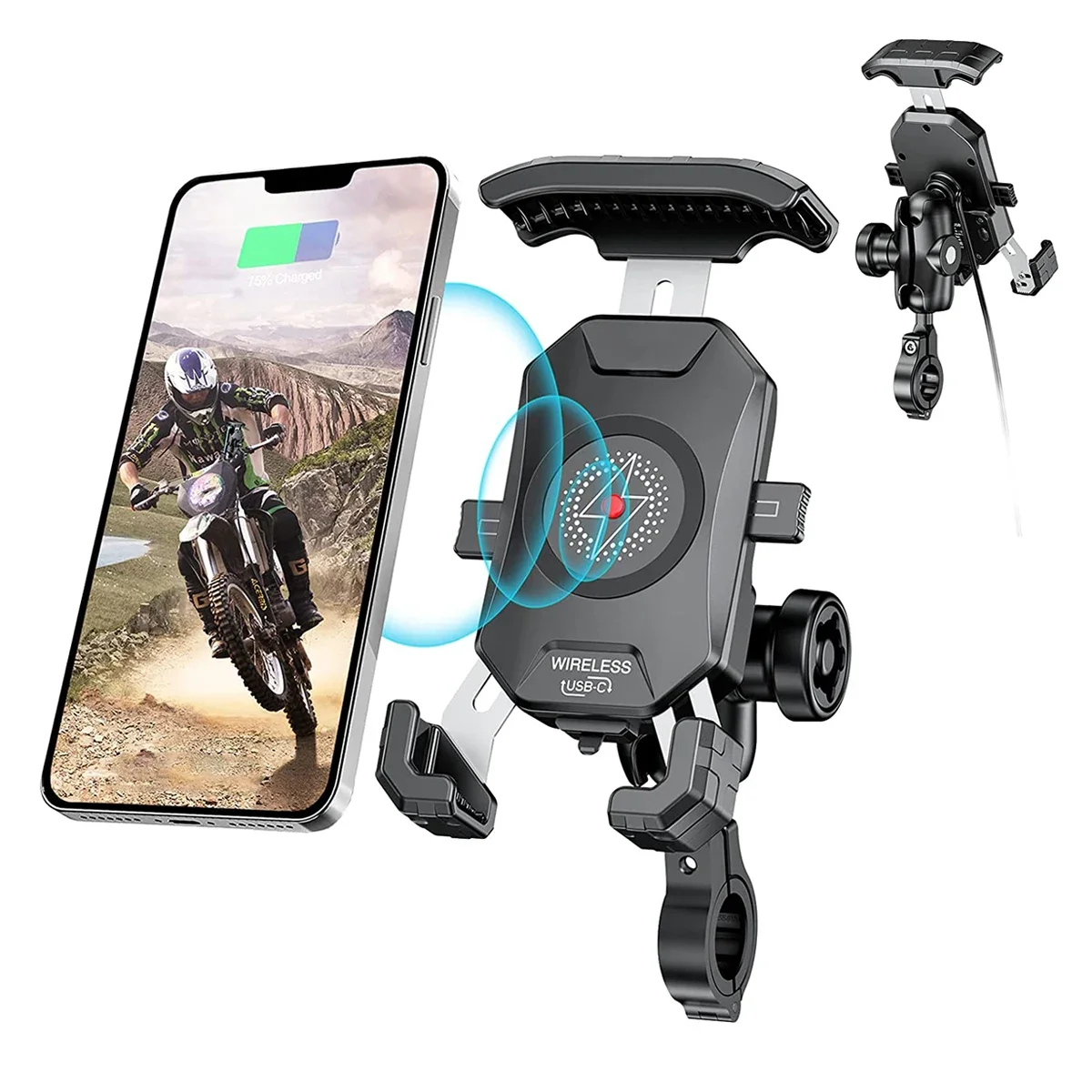 aileap-aluminium-motorcycle-phone-holder-anti-theft-sturdy-metal-cellphone-mount-with-qi-15w-wireless-usb-c-20w-fast-charge