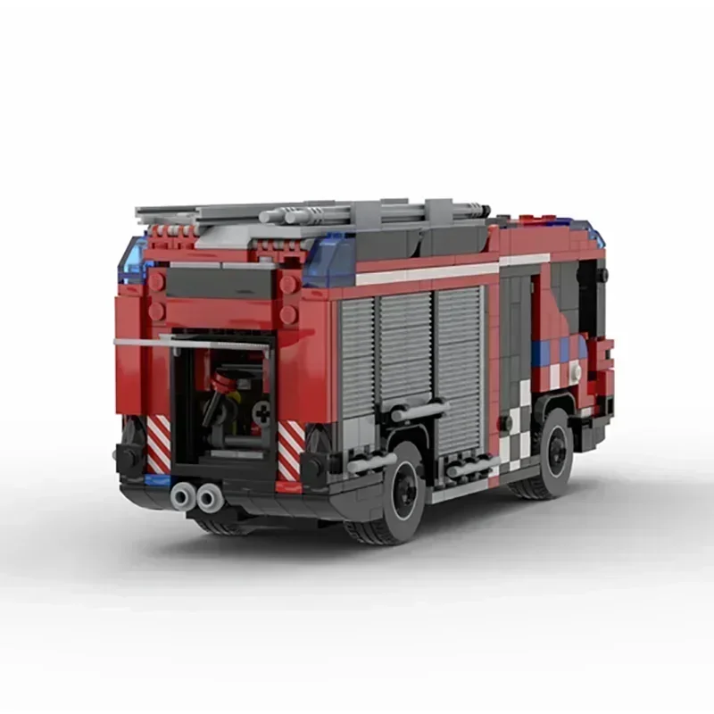 Modello di auto da città Moc Mattoni da costruzione Amsterdam RT ibrido camion dei pompieri Tecnologia del motore Blocchi Regalo Giocattoli di Natale Set fai da te Assemblaggio