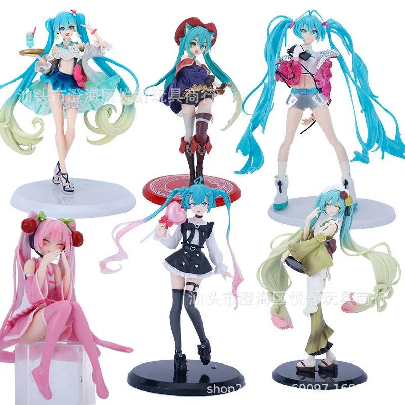 Hatsune Miku Sakura Lolita Bunny Ears Girl Pillow Miku Swim Ring Pajamas Rem Rabbit Hugging Pillow Qiong Mei Figure Anime view 2