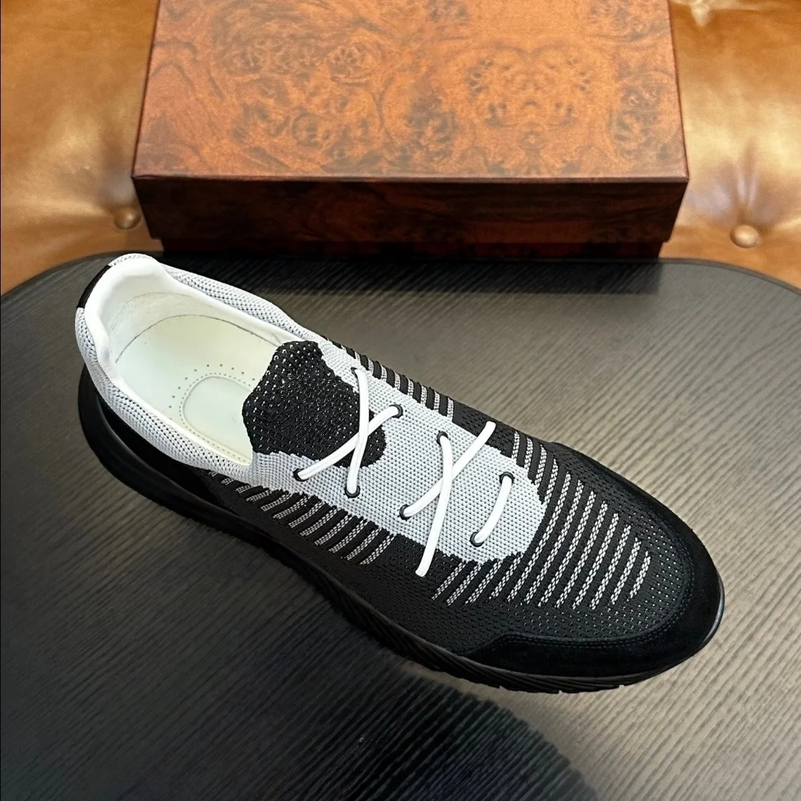 أحذية رياضية صيفية محبوكة مريحة ومسامية للرجال، أحذية كاجوال عصرية، أحذية قيادة، أحذية ركاب