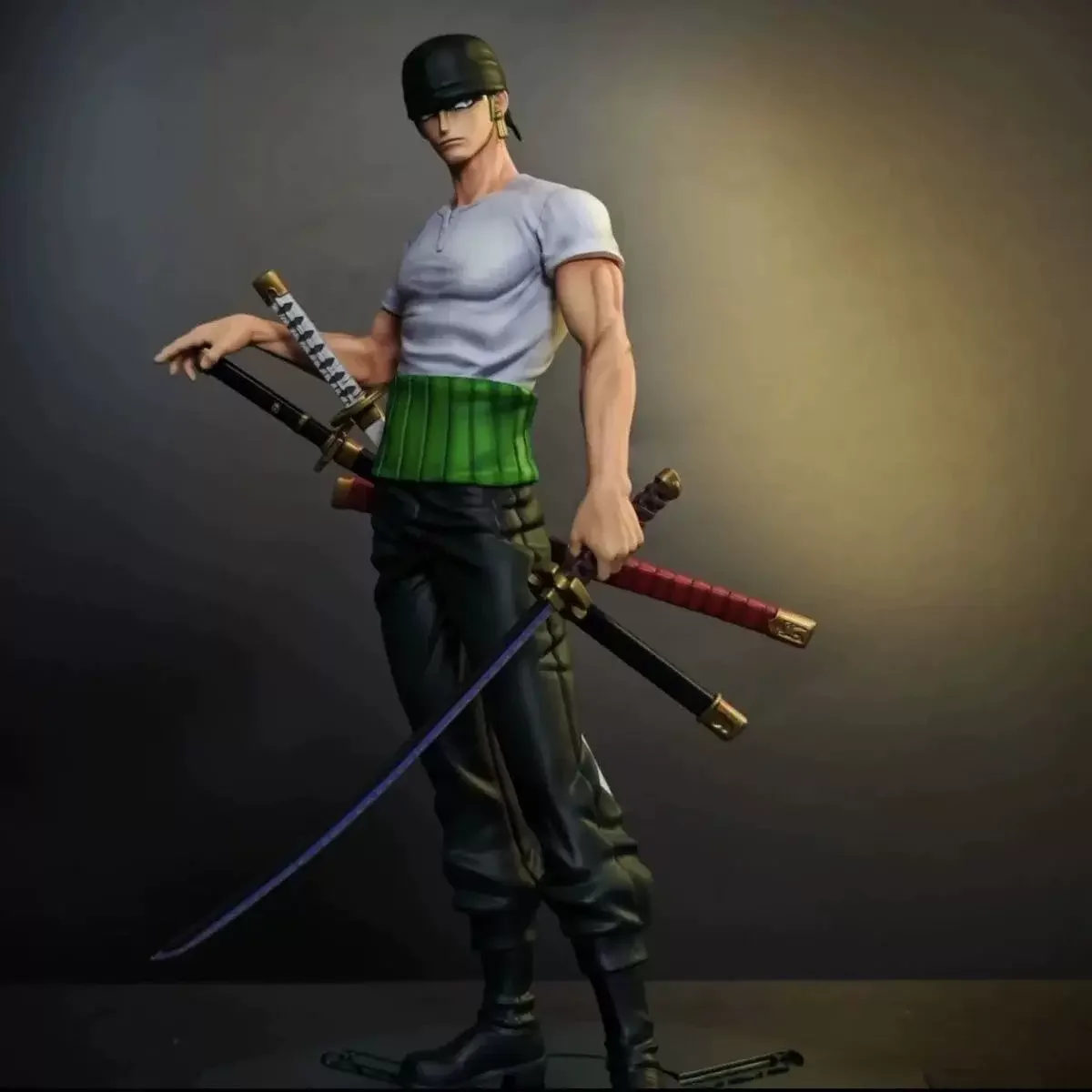 Anime One Piece Stehende Figur mit Wechselgesicht, Zoro Actionfigur, Doppelkopf-Statue, Sammlermodell, Geschenk