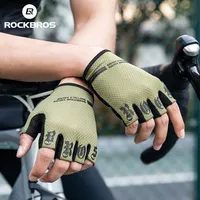 ROCKBROS Summer Cycling Gloves Breathable Half Finger MTB Gloves Shockproof Anti-shock Bike Gloves Men Women Road Bicycle Gloves